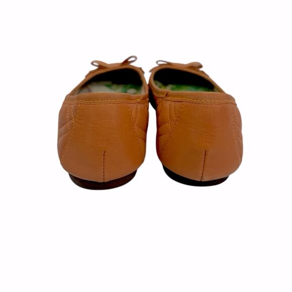 Elegant Tan Quilted Ballet Flats - Picture 4 of 13